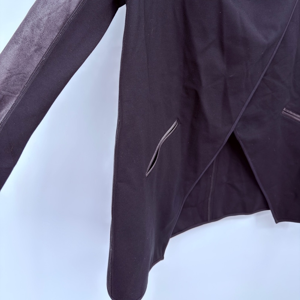 Spanx Black Faux Leather Sleeve Wrap Jacket Small - Picture 7 of 10